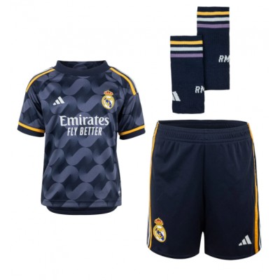 Fotballdrakt Barn Real Madrid Vinicius Junior #7 Bortedraktsett 2023-24 Kortermet (+ Korte bukser)
